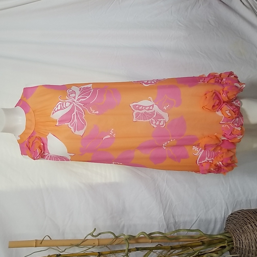 Lilly Pulitzer Orange and Pink Floral Dress